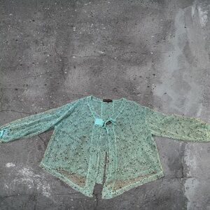 Boho Crochet Beach Cardigan Coastal Grandma Knit Top Oversized 1X